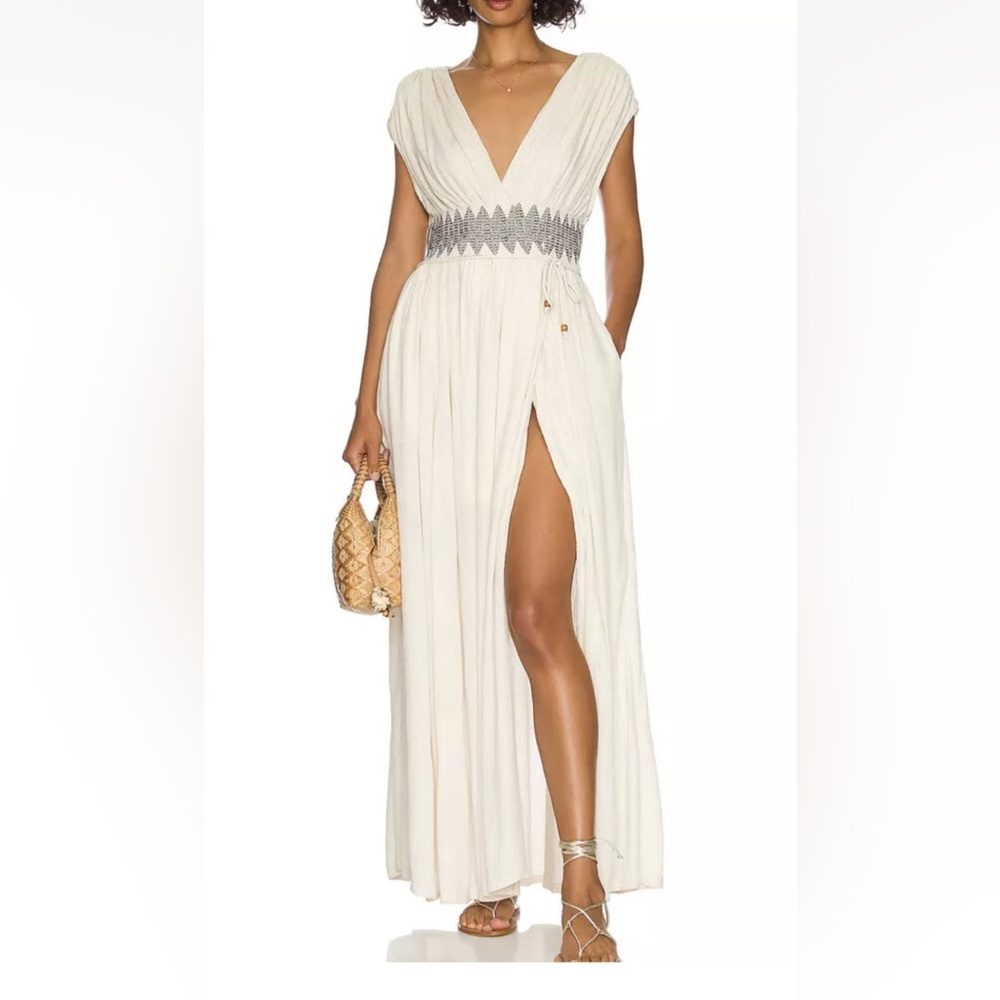 Free People Devon Ivory Midi Maxi Dress Size Large (Gently Used)